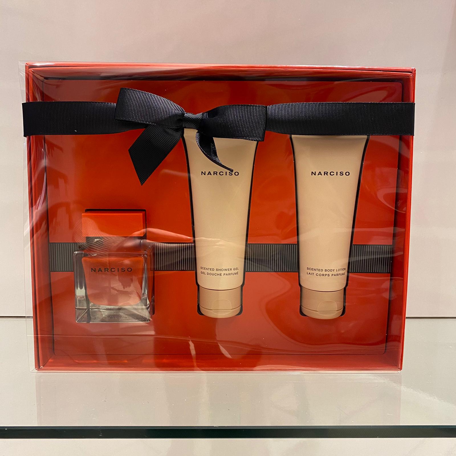 Narciso Rodriguez Rouge Luxe set Eau de parfum 50 ml + bodylotion + showergel 75 ml