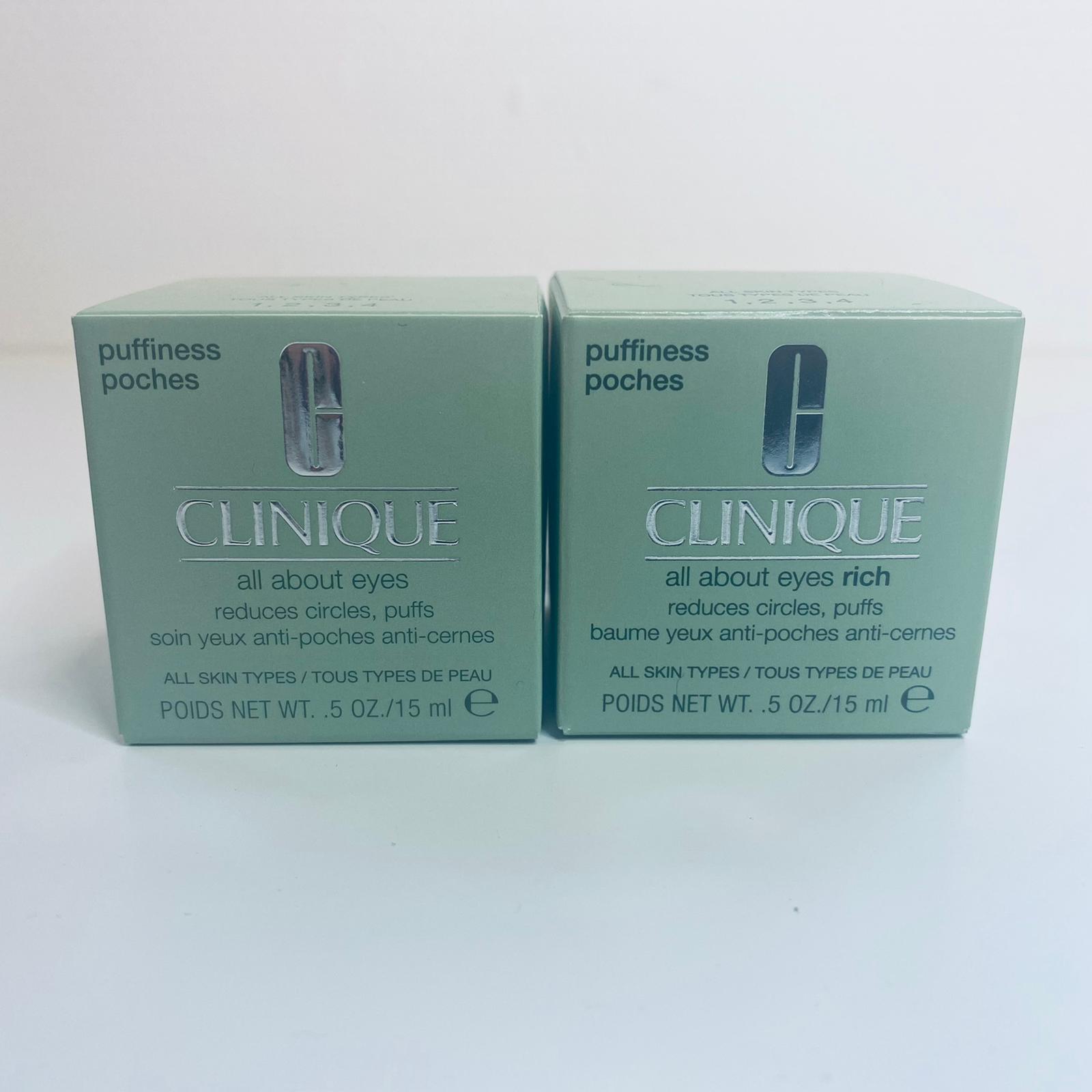 Clinique all about eyes rich. Reduces circles and puffs. All skin types 15 ml