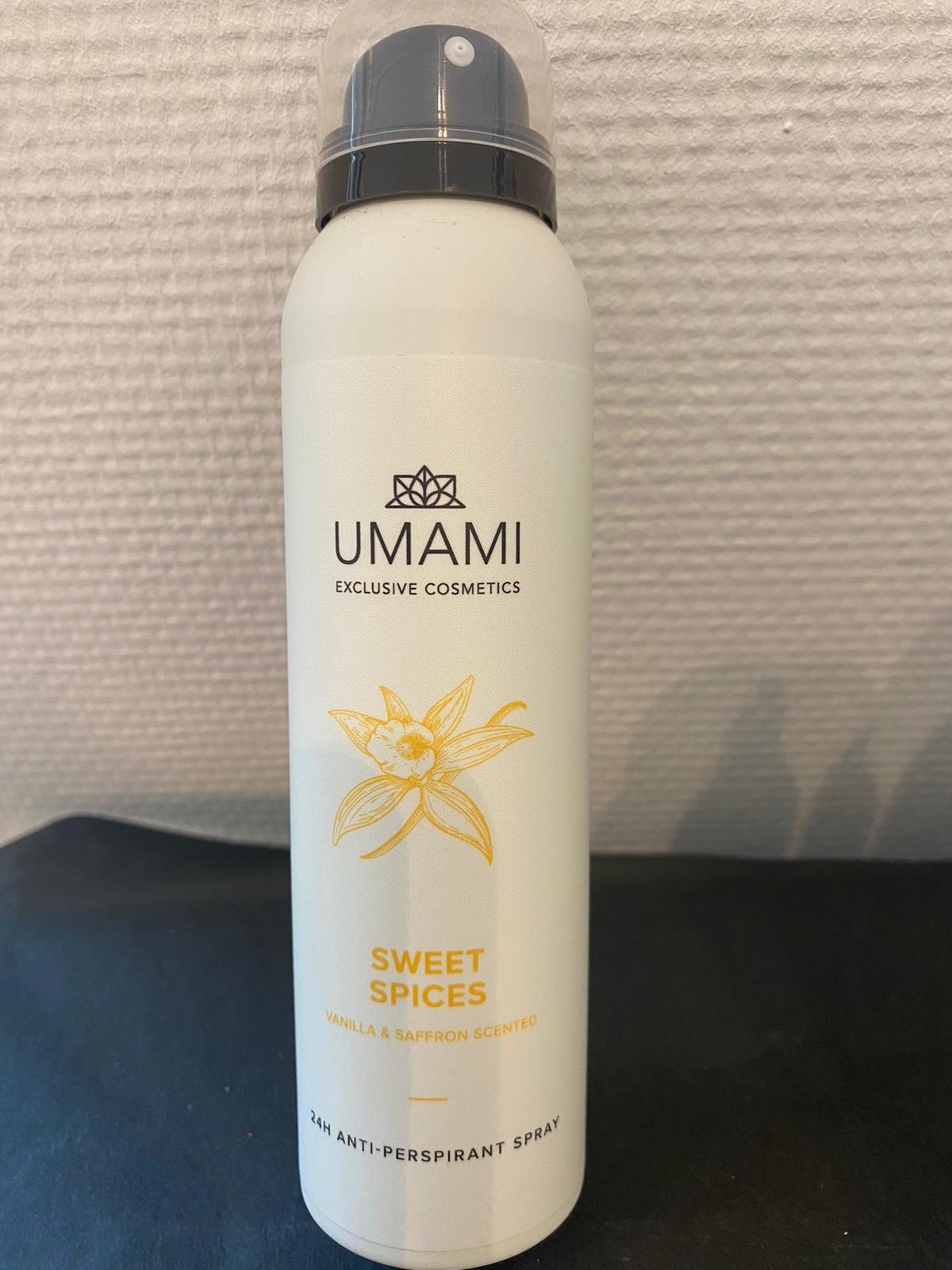 Umami sweet spices anti perspirant spray